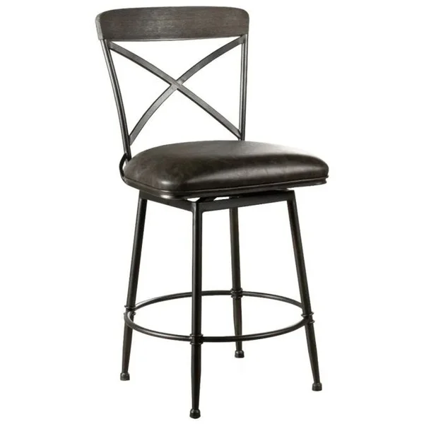 Decker Swivel Counter Stool - Pewter Gray