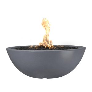 Sedona 48 Inch Round GFRC Natural Gas Fire Pit in Gray by The Outdoor Plus