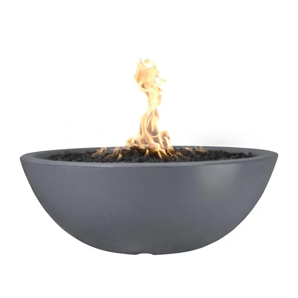 Sedona 48 Inch Round GFRC Natural Gas Fire Pit in Gray by The Outdoor Plus