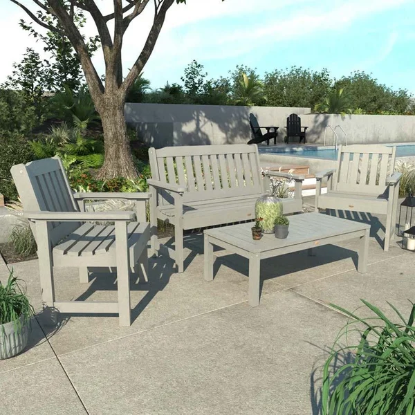 Hart Lane 4 Pc Set Recycled Plastic Seating Set in Harbor Gray by Lakeview Outdoor Designs