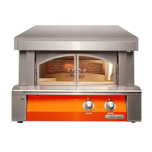 Alfresco 30-Inch Freestanding Countertop Natural Gas Outdoor Pizza Oven Plus in Luminous Orange - AXE-PZA-NG-S2005