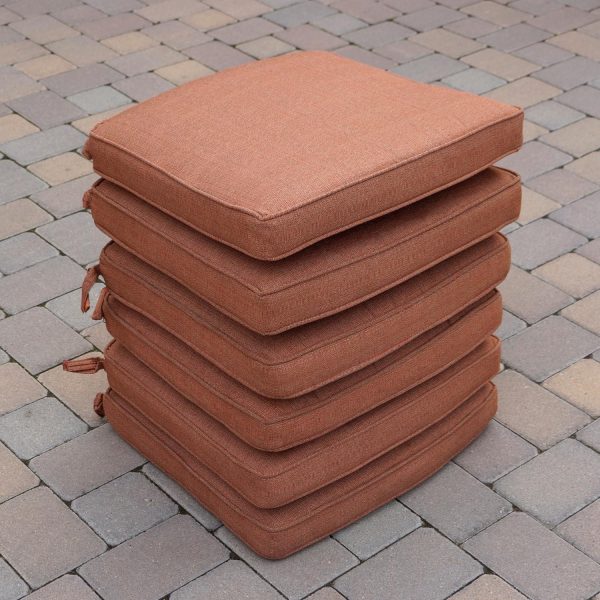 Darlee St. Cruz Replacement Dining Chair Cushion - Set of 6 - Spicy Chili