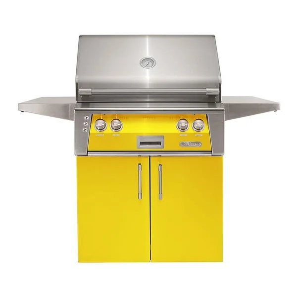 Alfresco ALXE 30-Inch Freestanding Natural Gas Grill With Rotisserie in Traffic Yellow - ALXE-30C-NG-S1023