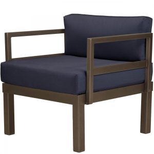 Ashbee Aluminum Club Chair in Textured Kona/Indigo by Telescope Casual