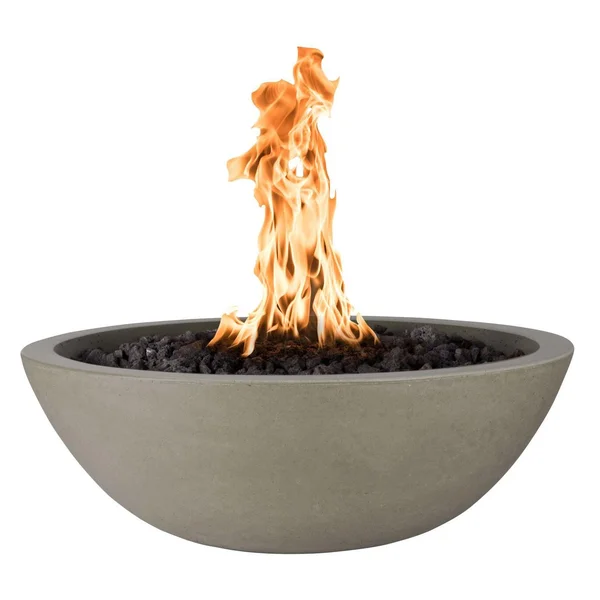 Sedona 33 Inch Round GFRC Propane Fire Bowl w/ Key Valve in Ash by The Outdoor Plus