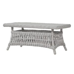 Mackinac 44 X 24 Inch Rectangular Wicker Coffee Table in Putty by Lloyd Flanders
