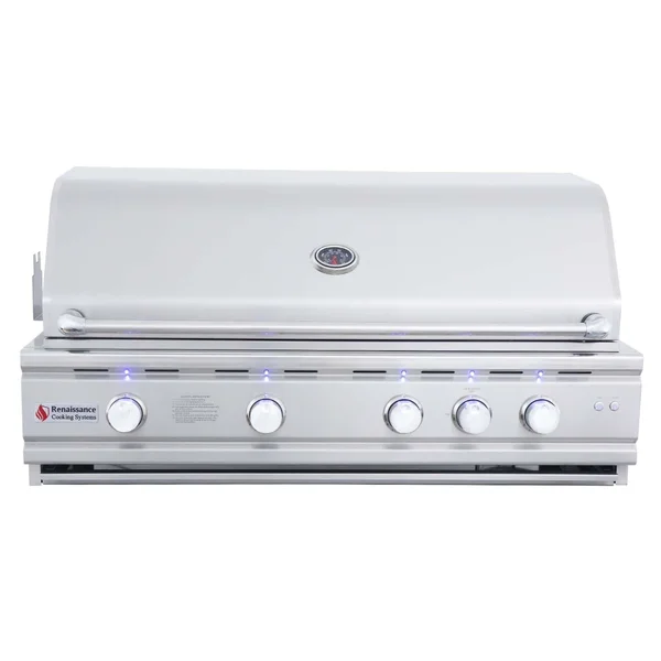 RCS Cutlass Pro 42 Inch Built-In Natural Gas Grill w/ Ceramic Briquette Tray Flame Tamers - RON42B