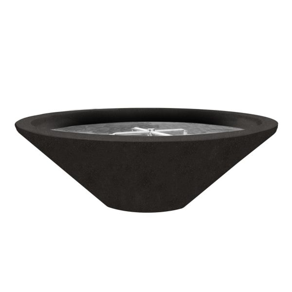 Ironwood Pedestal 31 Inch Round GFRC Propane Fire Bowl in Ebony by Lakeview Outdoor Designs