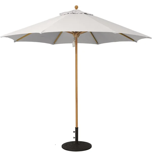 Galtech 9 Ft. Octagonal Hardwood Patio Market Umbrella W/ Pulley - Teak W/ Sunbrella Canvas Canvas Canopy