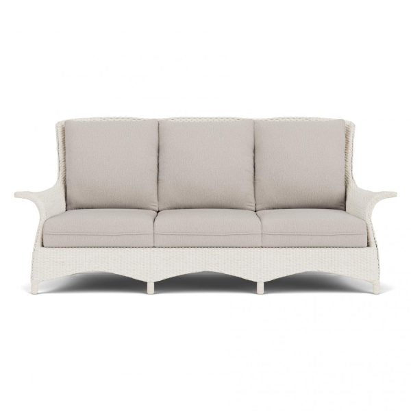Mandalay Lloyd Loom Sofa in Antique White/Remy Cloud by Lloyd Flanders