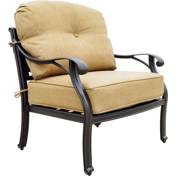 Nassau Cast Aluminum 4 Pc Set Club Chair Set in Antique Bronze/Sesame by Darlee