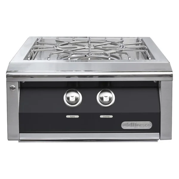 Alfresco 24-Inch Natural Gas Versa Power Cooking System in Jet Black Gloss - AXEVP-NG-S9005