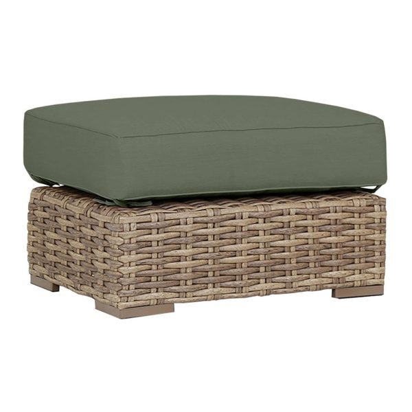 Havana Wicker Ottoman in Tobacco/Cast Sage by Sunset West