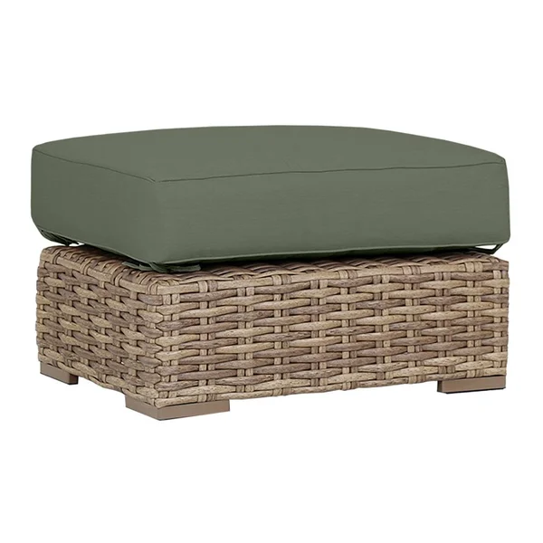 Havana Wicker Ottoman in Tobacco/Cast Sage by Sunset West