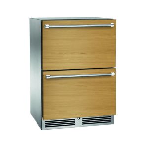 Perlick 24-Inch Signature Series Marine & Coastal Series Stainless Steel Panel Ready Refrigerated Drawers W/ Door Lock - HP24RM-4-6DL