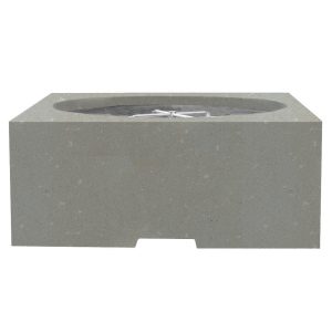 Glenwood 39 Inch Square GFRC Propane Fire Pit Table in Natural by Lakeview Outdoor Designs
