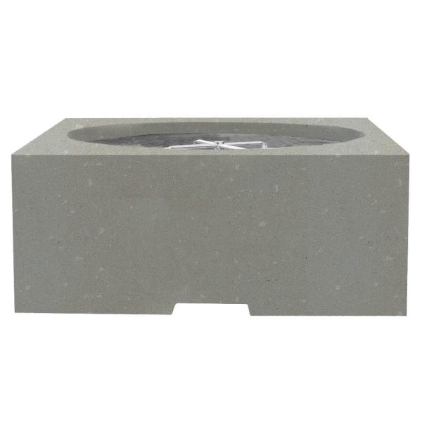 Glenwood 39 Inch Square GFRC Natural Gas Fire Pit Table in Natural by Lakeview Outdoor Designs