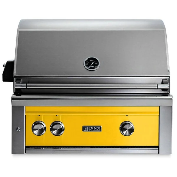 Lynx Professional 30 Inch Built-In All Infrared Trident Natural Gas Grill w/ Rotisserie in California Poppy - L30ATR-CANG