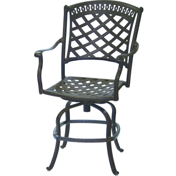 Sedona Cast Aluminum Swivel Counter Height Bar Stool in Antique Bronze/Sesame by Darlee