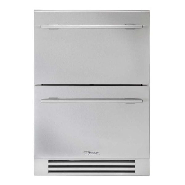 True 24 Inch 5.4 Cu. Ft. Outdoor Refigerator Drawers - Stainless Steel - TUR-24D-SS-C