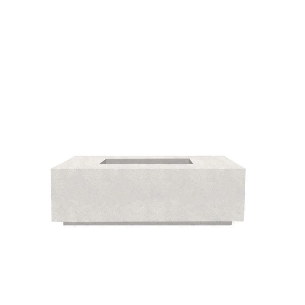 Cedarlake 68 Inch Rectangular GFRC Propane Fire Pit Table in Ultra White by Lakeview Outdoor Designs