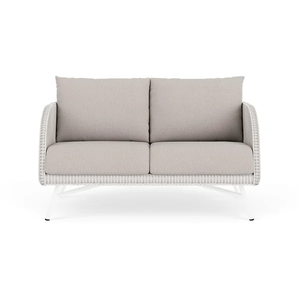 Essence Lloyd Loom Loveseat in White/Remy Cloud by Lloyd Flanders