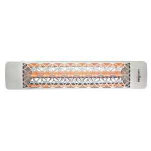 Eurofase Plug-In Clover Series 39-Inch 1500 Watt Single Element 120V Electric Infrared Patio Heater In Stainless Steel - EF15120S2