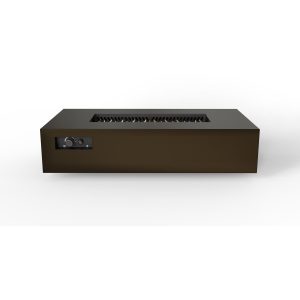 AON 72 Inch Rectangular Powder Coated Steel Propane Fire Pit Table in Bronze by Warming Trends