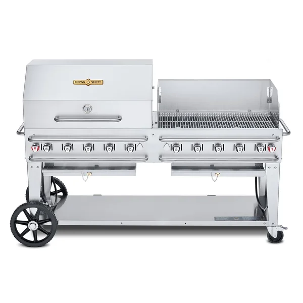 Crown Verity 72-Inch Single Inlet (50 or 100 LB Tanks Only) Rental Propane Grill Dome & Windguard Package - CV-RCB-72RWP-SI50/100