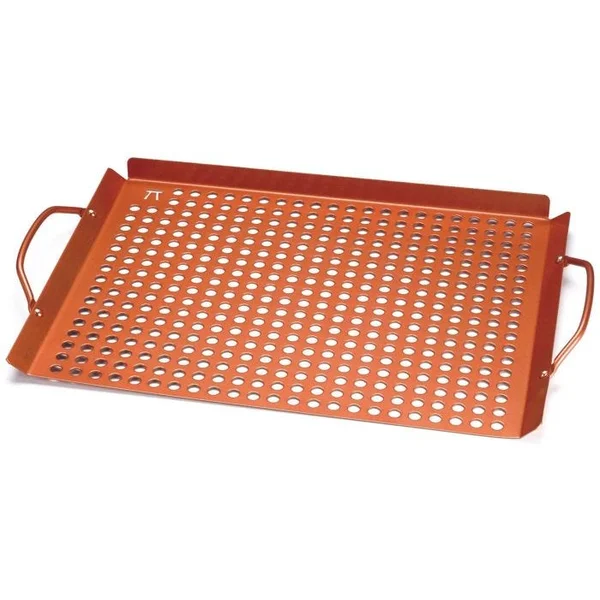 Large Grill Grid with Handles, Copper Non-Stick