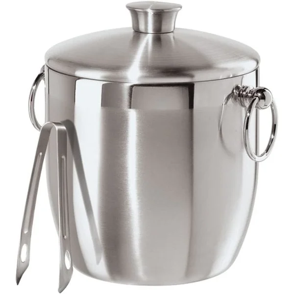 Stainless Steel Ice Bucket with Tongs 3qt