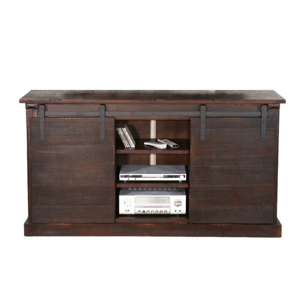 Barn Door 65" Console - Charred Oak