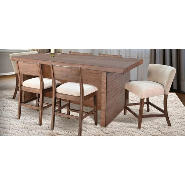 Boise 7-Piece Counter Height Dining Table with 4 Side and 2 Upholstered Stools