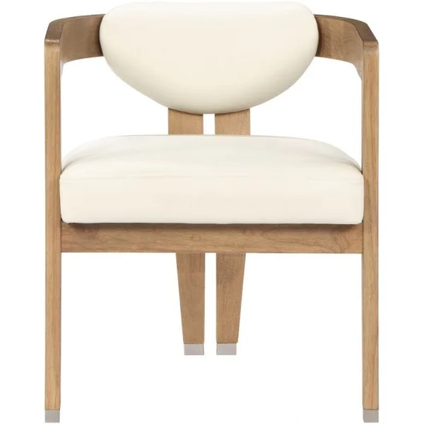 Carlyle 3 Leg Side Chair - Cream Vegan Leather