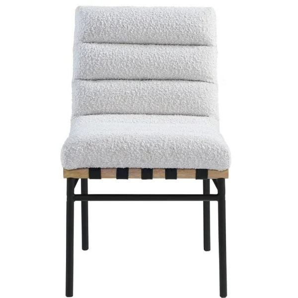 Burke Dining Chair - Cream Boucle Fabric