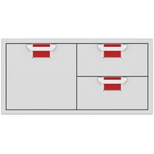 Aspire By Hestan 42-Inch Double Drawer And Single Storage Door Combo - Matador - AESDR42-RD