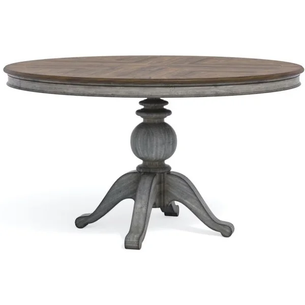 Plymouth Collection 54" Round Dining Table with 18" Leaf