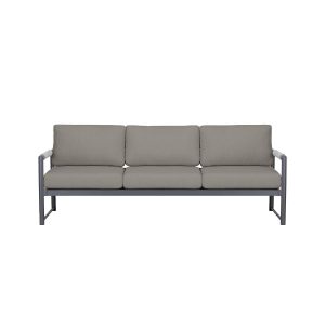 Avenue Bay 3 Person Aluminum Sofa in Slate/Canvas Charcoal by Lakeview Outdoor Designs