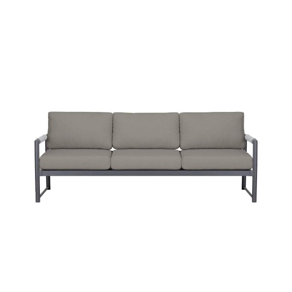 Avenue Bay 3 Person Aluminum Sofa in Slate/Canvas Charcoal by Lakeview Outdoor Designs