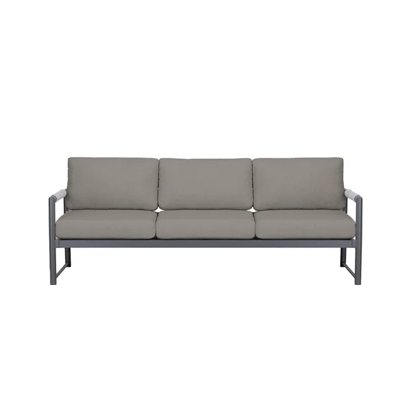 Avenue Bay 3 Person Aluminum Sofa in Slate/Canvas Charcoal by Lakeview Outdoor Designs
