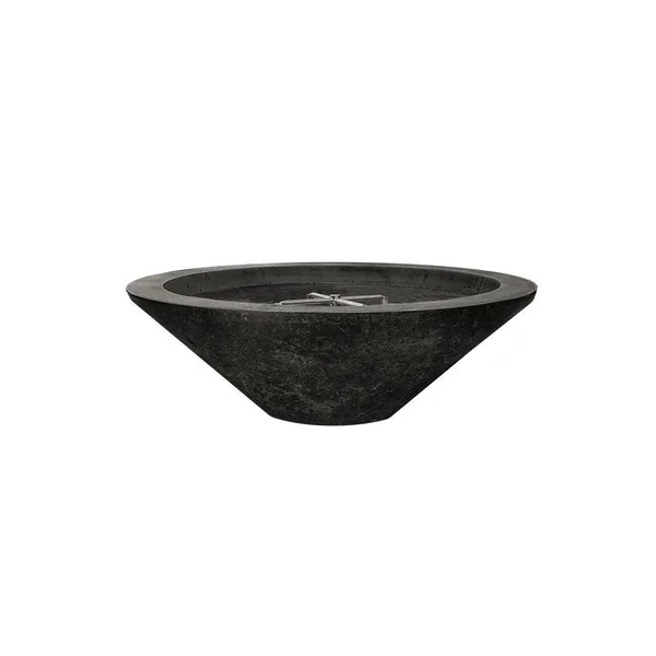 Ironwood 48 Inch Round GFRC Natural Gas Fire Bowl in Ebony by Lakeview Outdoor Designs