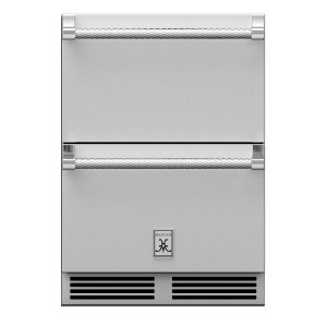 Hestan 24-Inch 5.2 Cu. Ft. Outdoor Rated Refrigerator and Freezer Drawer with Lock - GRFR24