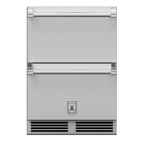 Hestan 24-Inch 5.2 Cu. Ft. Outdoor Rated Refrigerator and Freezer Drawer with Lock - GRFR24