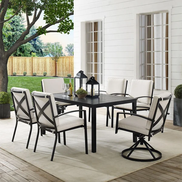 Ultimate Patio Windswept 7Pc Outdoor Dining Set in Oatmeal