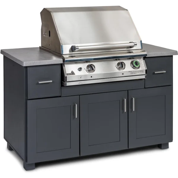 PGS 57-Inch Modano BBQ Island With Commercial T-Series 30-Inch Natural Gas Grill With Timer - 57 MOD