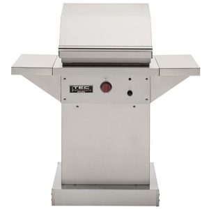 TEC Patio FR 26-Inch Infrared Propane Gas Grill On Stainless Pedestal W/ Red Knobs