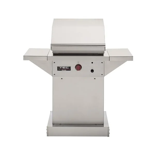 TEC Patio FR 26-Inch Infrared Propane Gas Grill On Stainless Pedestal W/ Red Knobs