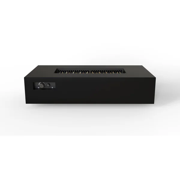 AON 72 Inch Rectangular Powder Coated Steel Natural Gas Fire Pit Table in Black by Warming Trends