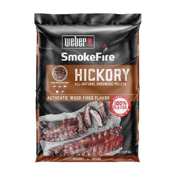 Weber Hickory All-Natural Hardwood Pellets - 20lbs