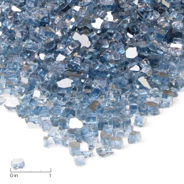 Lakeview 1/4-Inch Blue Reflective Fire Glass - 20 Lbs